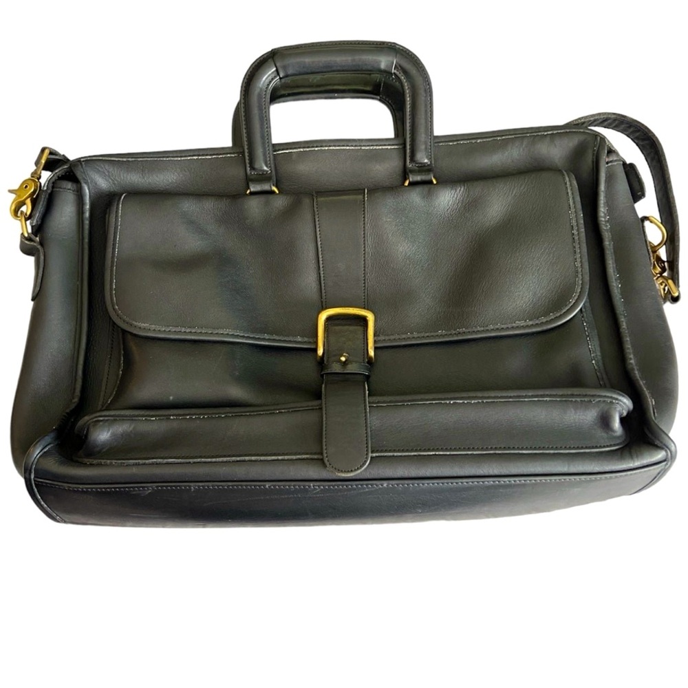 Vintage Coach black leather messanger bag -unisex